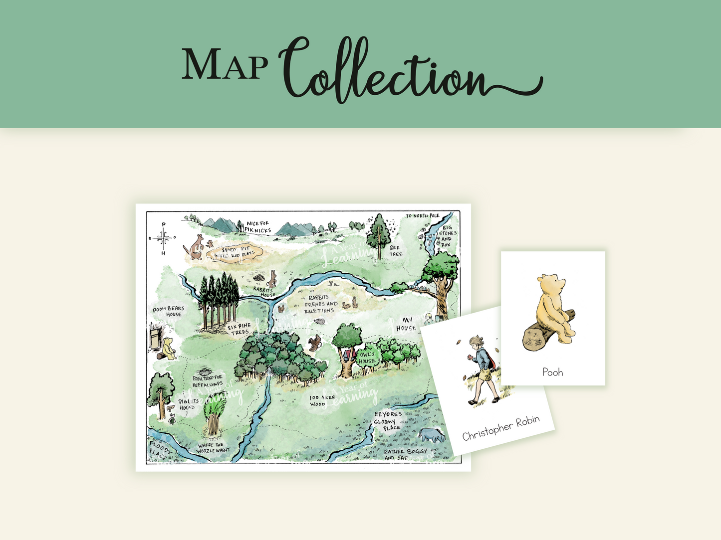 Hundred Acre Wood Map and Character Collection