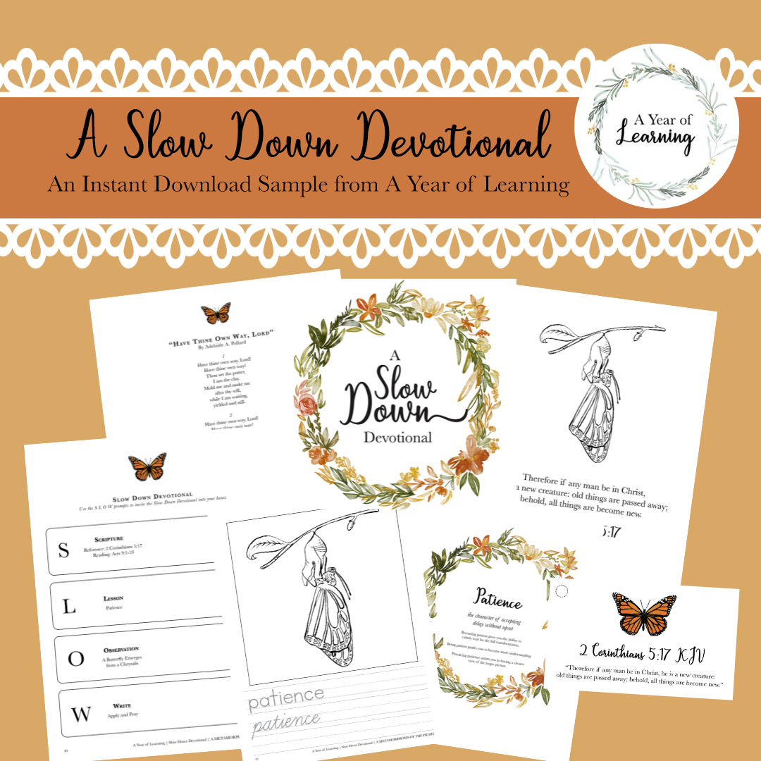 A Slow Down Devotional Free Sample – A Year of Learning